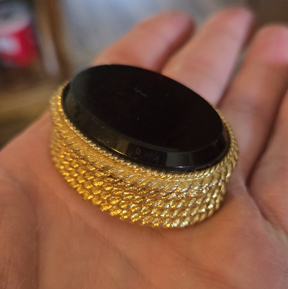 Vintage Toujours Moi France Perfume Trinket Box Compact Glass Cameo